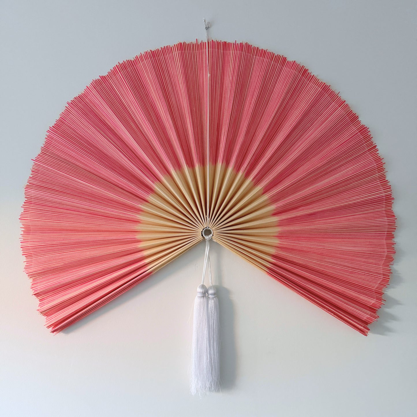 Saga Bambusvifte Rosa Hvid Kvast - Limited