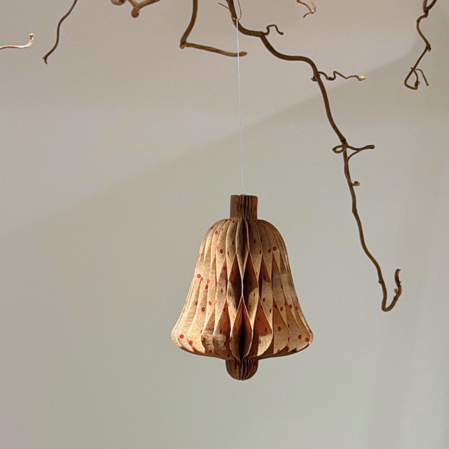 Ornament - Klokke brun/rød