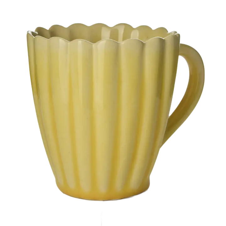 Flor kop i gul på hvid baggrund