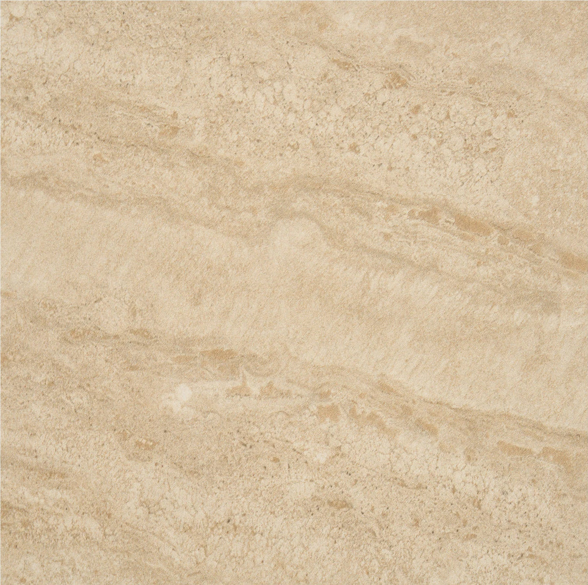 Nærbillede af Delphi-spisebordets keramiske bordplade med beige nuancer og stenstruktur i travertin-look.