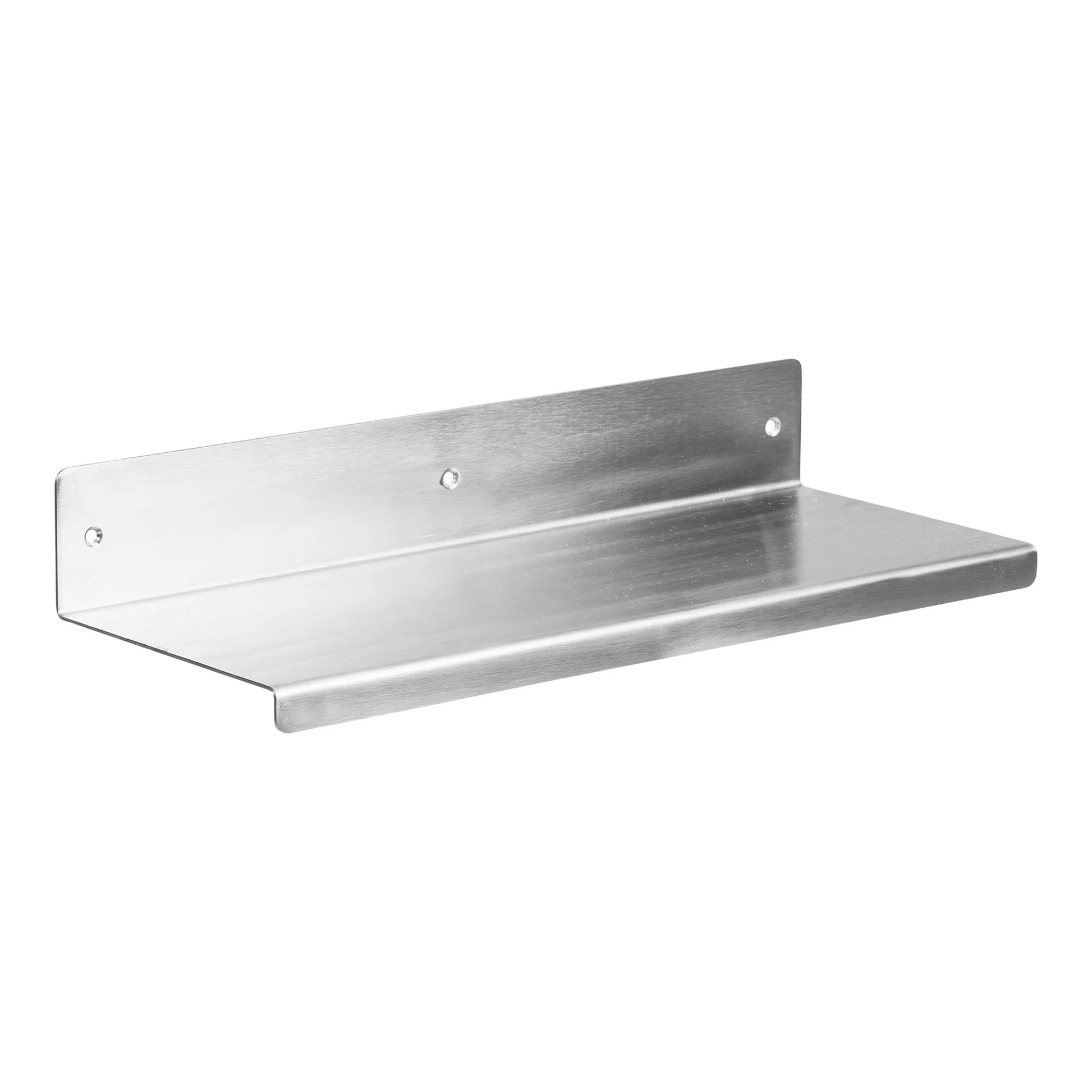 Væghængt hylde i rustfrit stål med minimalistisk nordisk design