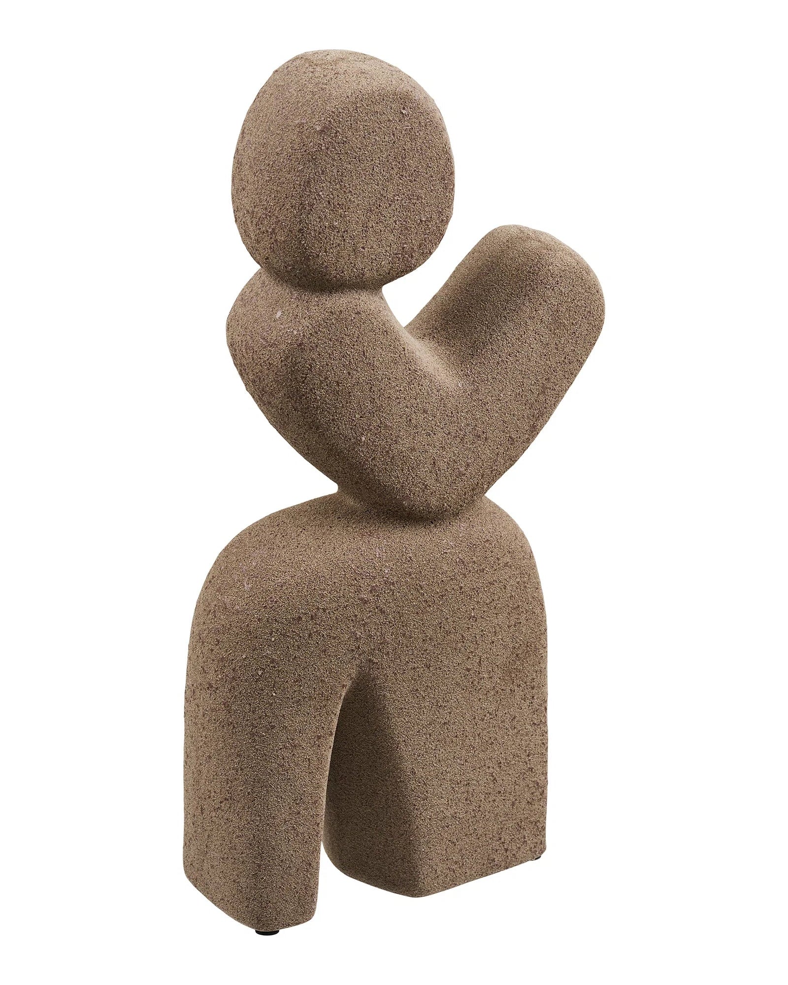 Brun skulptur med organisk design – moderne dekorationsfigur til stue og hjem