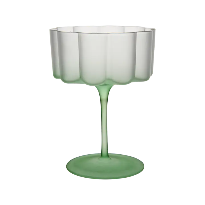 Lily Glas i grøn på hvid baggrund med front