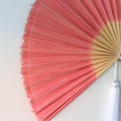 Saga Bambusvifte Rosa Hvid Kvast - Limited