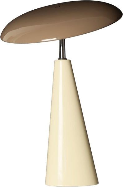 The Audrey Lampe med Verte skærm og Creme fod – genopladelig LED bordlampe