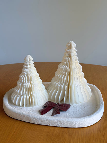 Dekorative juletræer hvid - Sæt med 2 stk