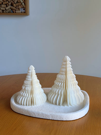 Dekorative juletræer hvid - Sæt med 2 stk