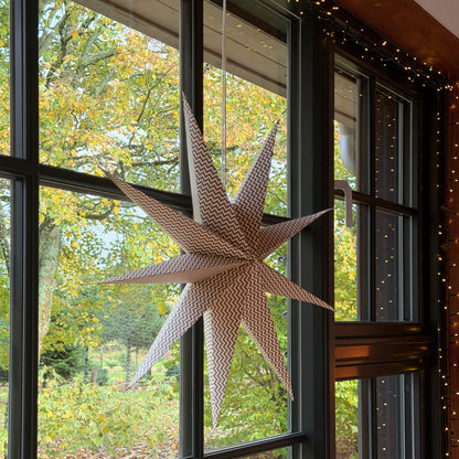 Adventsstjerne brun/hvid