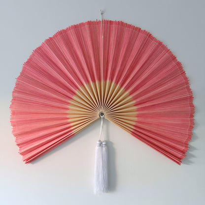 Saga Bambusvifte Rosa Hvid Kvast - Limited