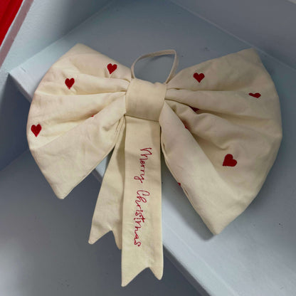 Polstret julesløjfe med broderi – Butter Yellow