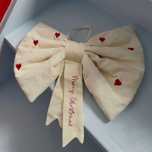 Polstret julesløjfe med broderi – Butter Yellow