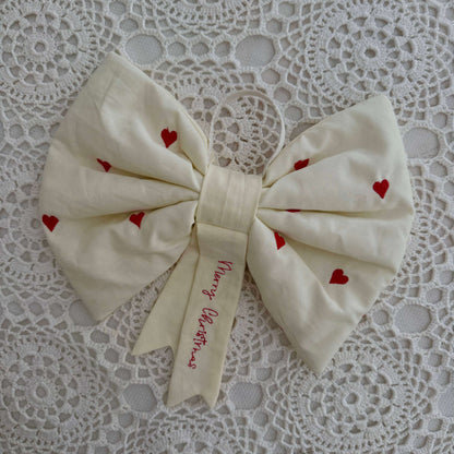 Polstret julesløjfe med broderi – Butter Yellow