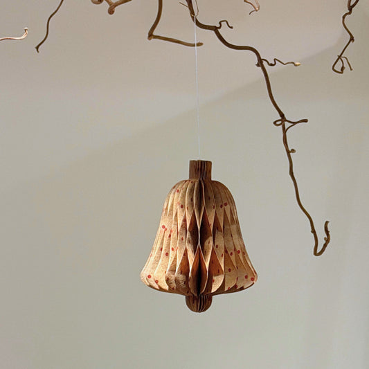 Ornament - Klokke brun/rød