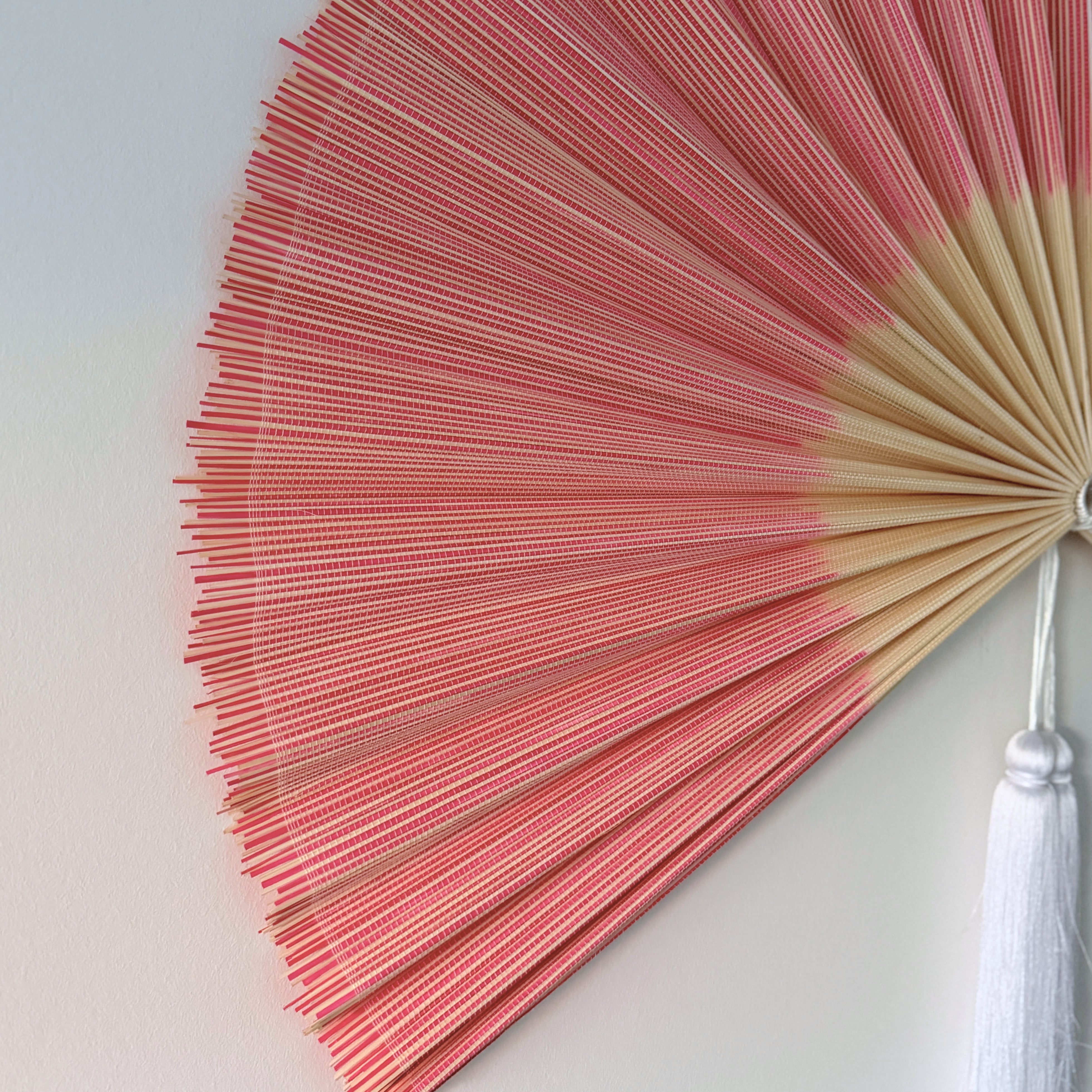 Saga Bambusvifte Rosa Hvid Kvast - Limited