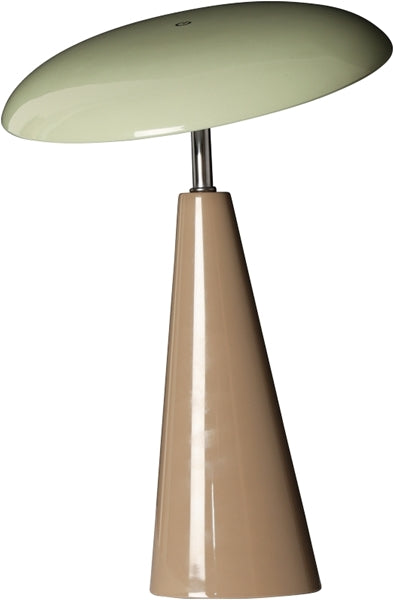 The Audrey Lampe med Verte skærm og Mocha fod – stilren og genopladelig bordlampe